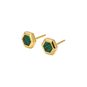 Malachit Ohrringe aus 18K vergoldet Copper
