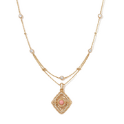 Rosa Perlmutt Halskette aus 18K vergoldet Silver