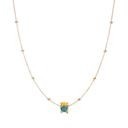 Rund Katzenauge Halskette aus 14K vergoldet Copper